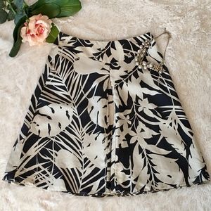 Beautiful Ann Taylor Navy/White Silk A-Line Skirt